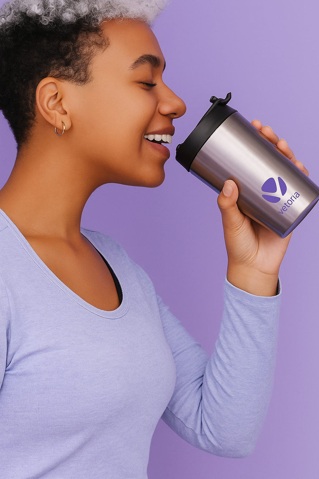 Mini Cafeteria Portátil Vetoria VT-300 Moedor De Café Copo Térmico