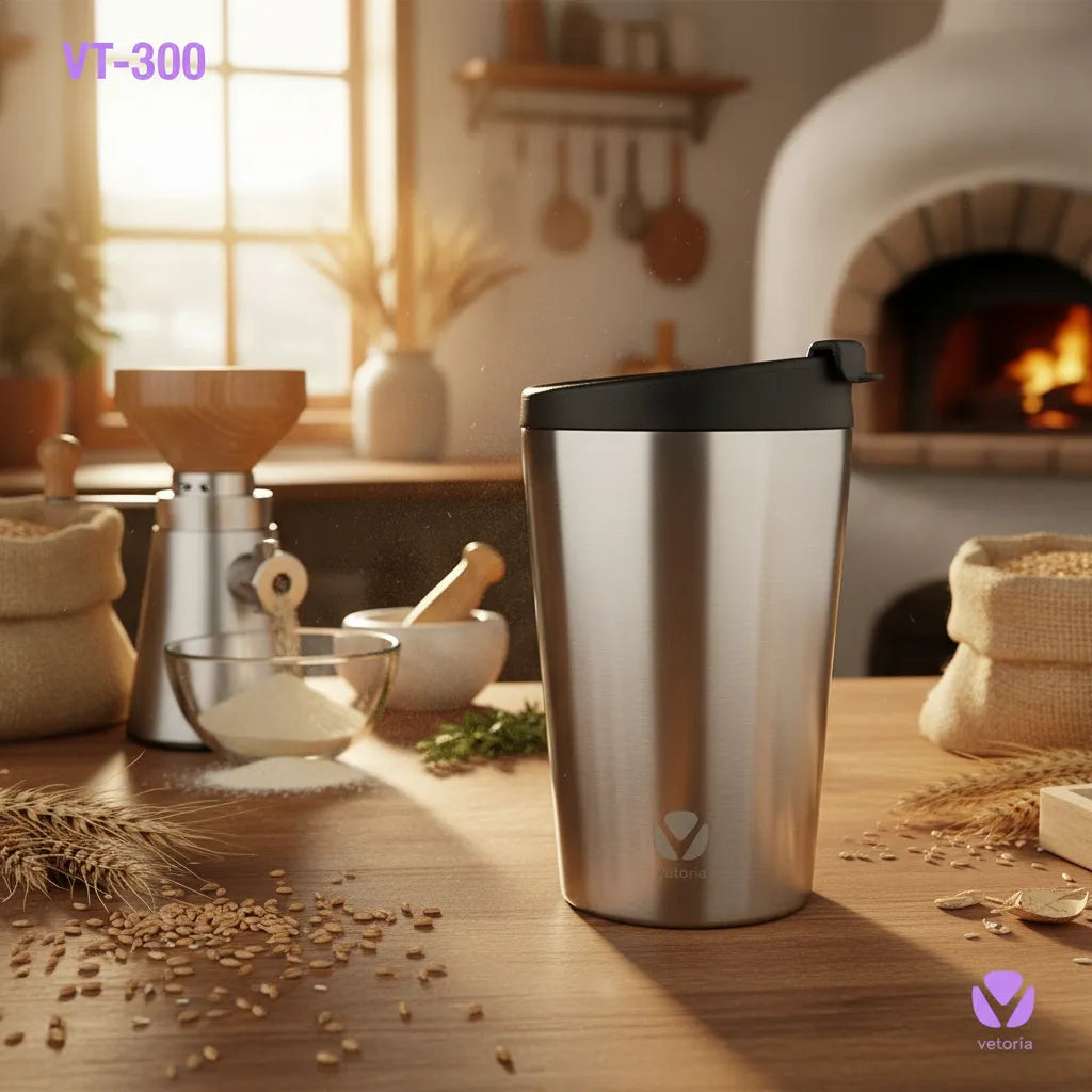 Mini Cafeteria Portátil Vetoria VT-300 Moedor De Café Copo Térmico
