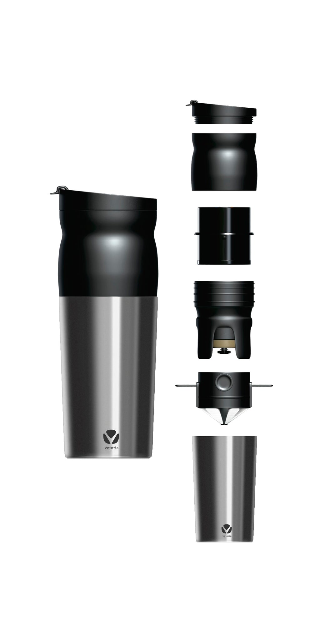 Mini Cafeteria Portátil Vetoria VT-300 Moedor De Café Copo Térmico