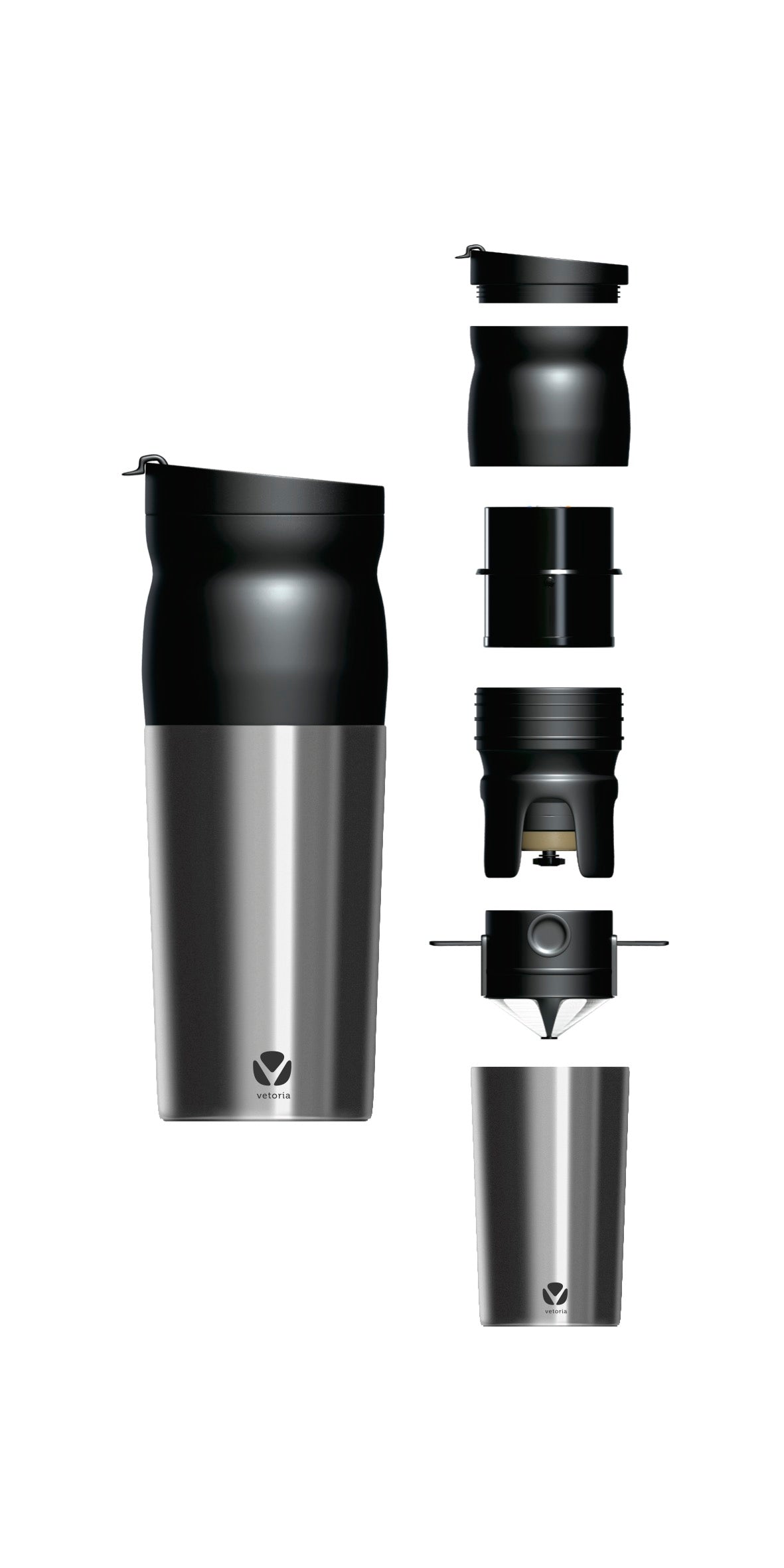 Mini Cafeteria Portátil Vetoria VT-300 Moedor De Café Copo Térmico